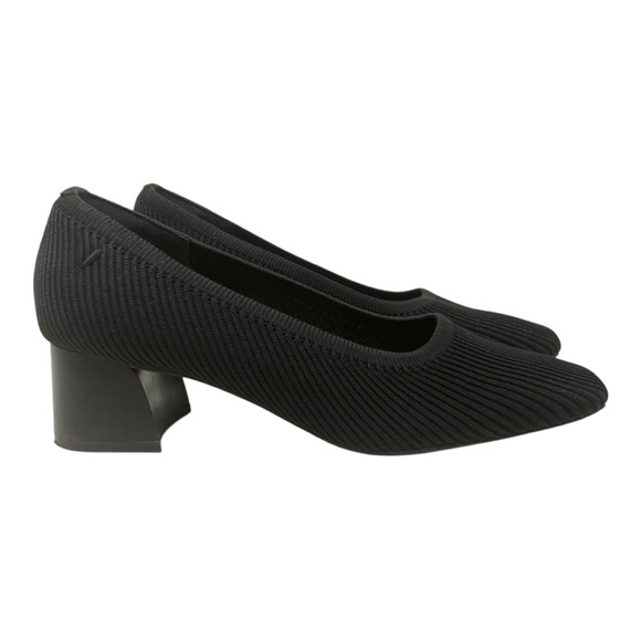 Vivaia Melody Black Knit Square Toe Comfort Slip On Block Heels Women’s 37 - Picture 7 of 15